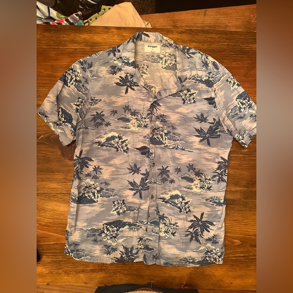 Old Navy Other - The Perfect Blue Floral Hawaiian Shirt Beach Resortwear Casual Festival